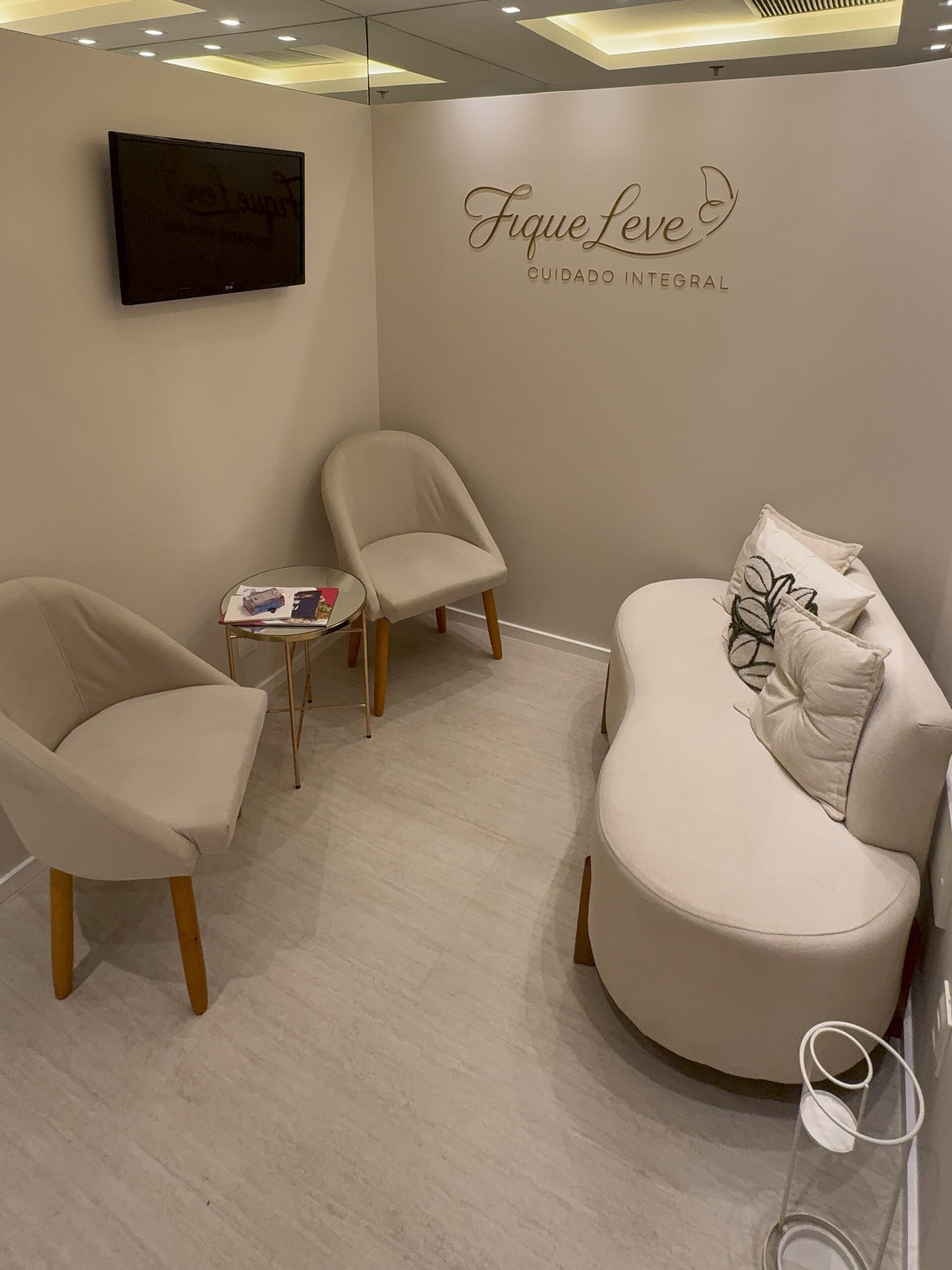 Sala de espera da Clínica Fique Leve